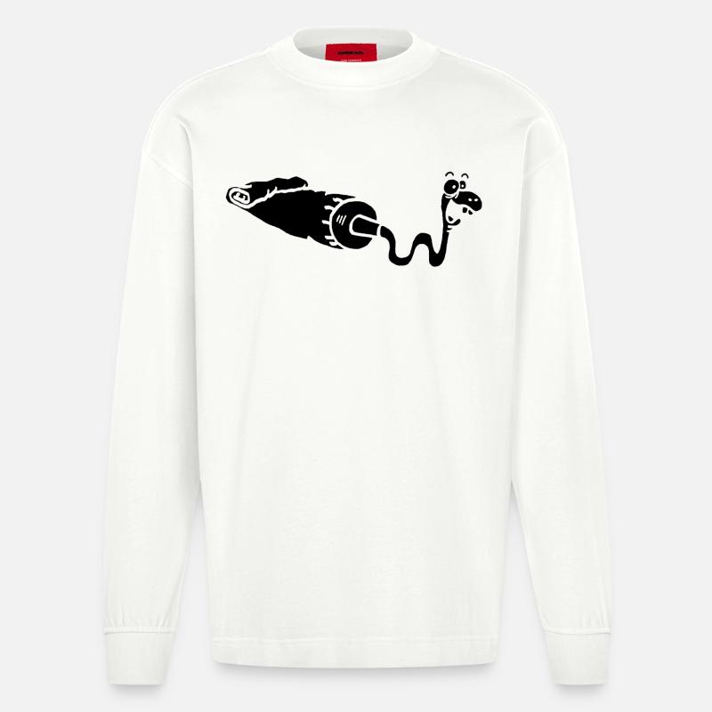 Gouache oder schwarze Schlange? - Heavyweight Oversized Organic Langarmshirt Made in EU - OFF WHITE