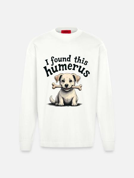 I found this humerus - Heavyweight Oversized Organic Longsleeve Shirt Made in EU - OFF WHITE