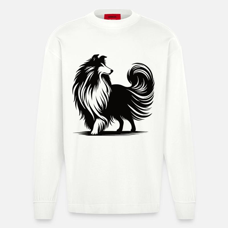 Conception de silhouette de colley cool - Manches longues bio épais oversize fabriqué en UE - OFF WHITE