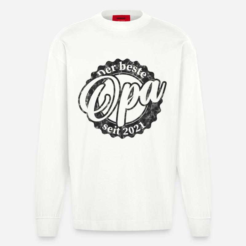 Der Beste Opa seit 2021 - Heavyweight Oversized Organic Langarmshirt Made in EU - OFF WHITE