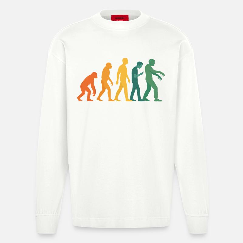 Evolution Silhouette Dégradé - Manches longues bio épais oversize fabriqué en UE - OFF WHITE