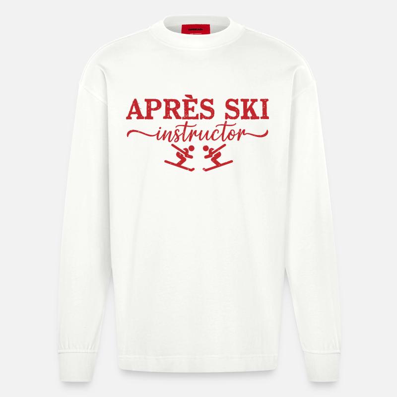 Après Ski Instructor Skilehrer - Heavyweight Oversized Organic Langarmshirt Made in EU - OFF WHITE