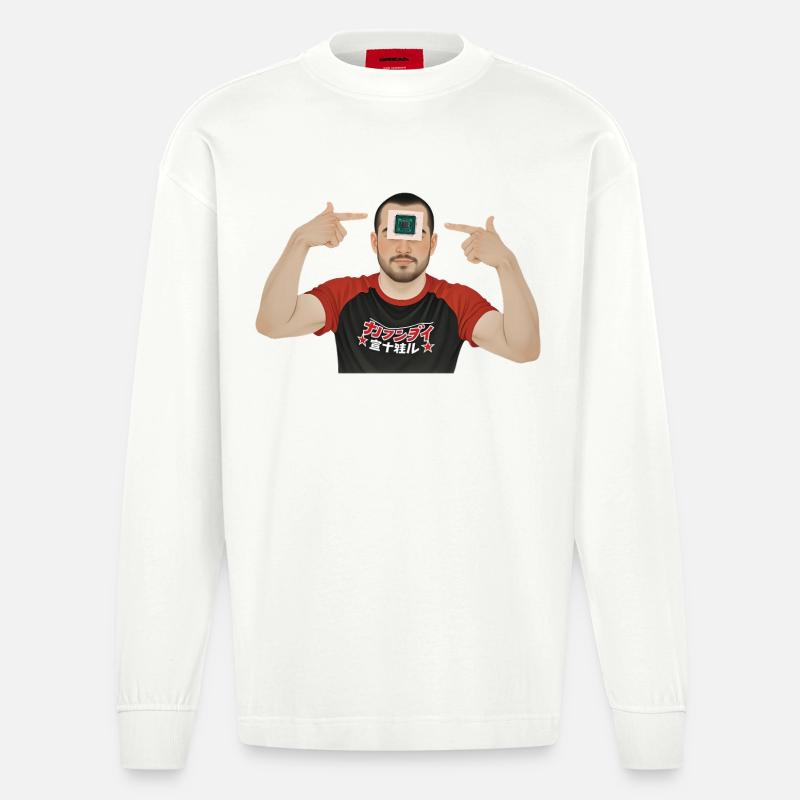 BRAIN PROCESSOR – Geek & Science-Fiction - Heavyweight Oversized Organic Langarmshirt Made in EU - OFF WHITE