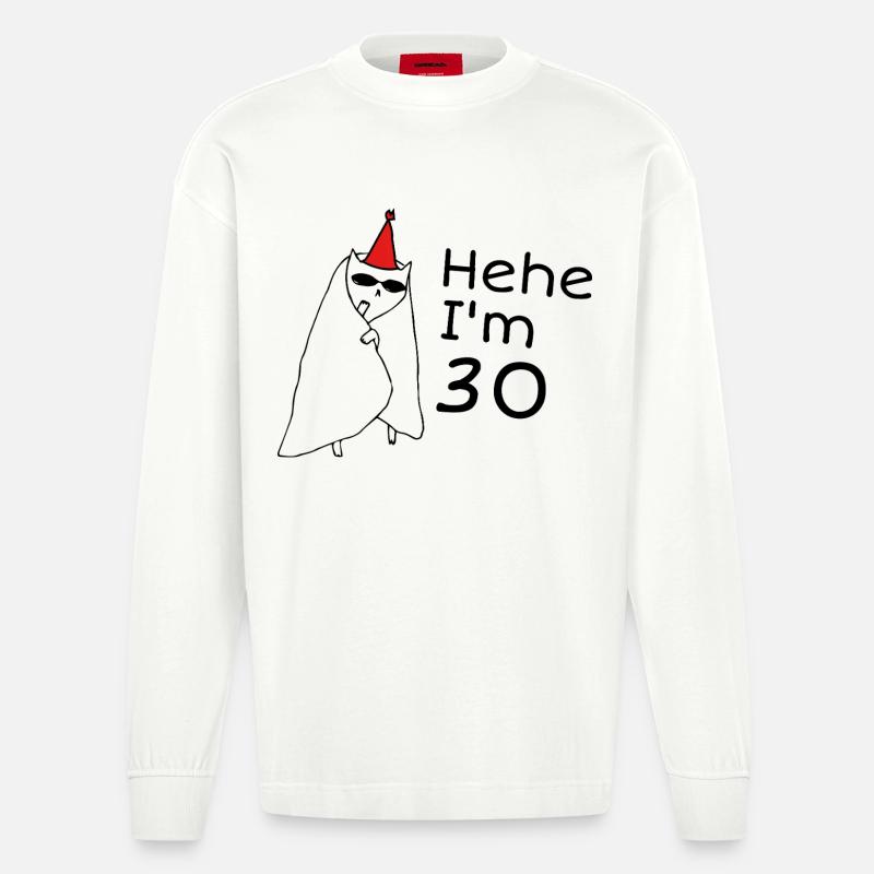 30-jähriges Jubiläumsgeschenk – 30-jähriges Jubiläumsgeschenk - Heavyweight Oversized Organic Langarmshirt Made in EU - OFF WHITE