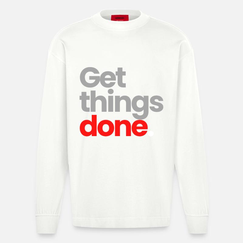 Get Things Done - Heavyweight Oversized Organic Langarmshirt Made in EU - OFF WHITE