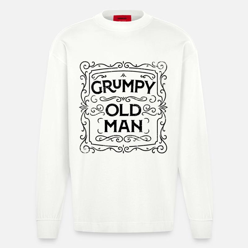 GRUMPY OLD MAN - Manches longues bio épais oversize fabriqué en UE - OFF WHITE