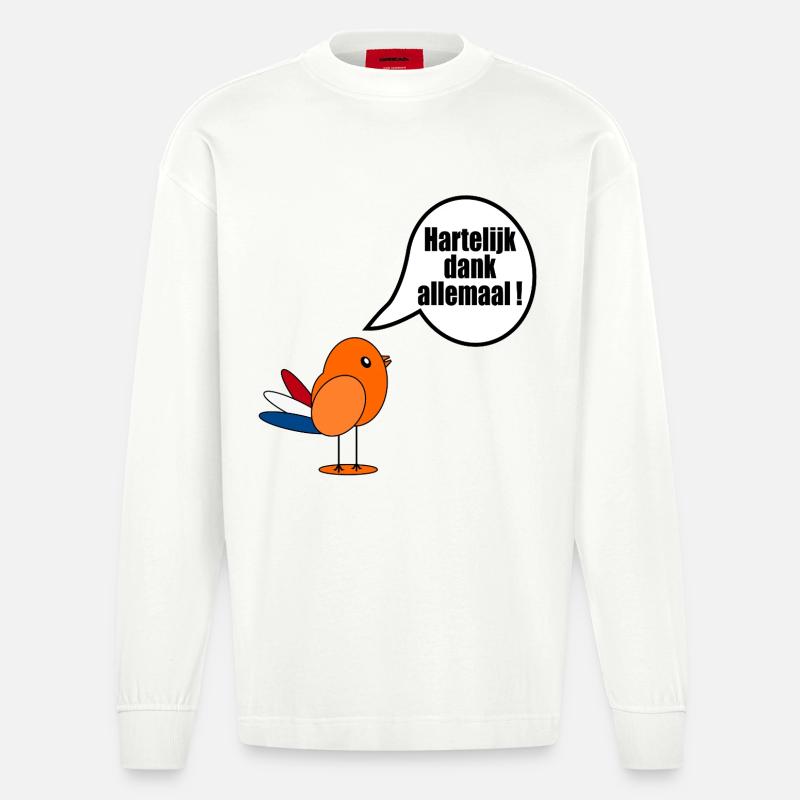 Niederländisch Vielen Dank Euch - Heavyweight Oversized Organic Langarmshirt Made in EU - OFF WHITE