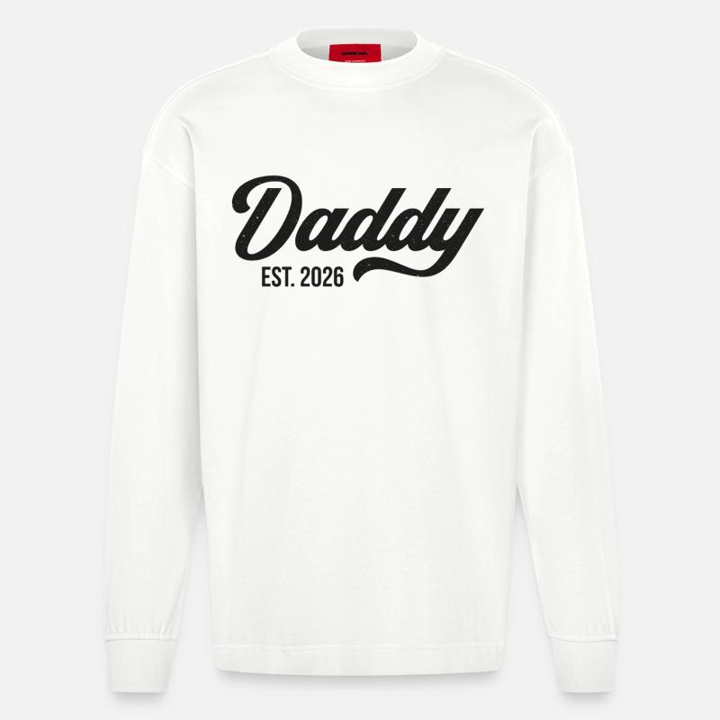 Daddy Est. 2026 - Heavyweight Oversized Organic Langarmshirt Made in EU - OFF WHITE