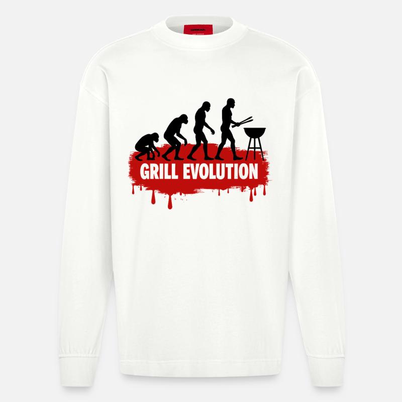 Grill Evolution - Heavyweight Oversized Organic Langarmshirt Made in EU - OFF WHITE