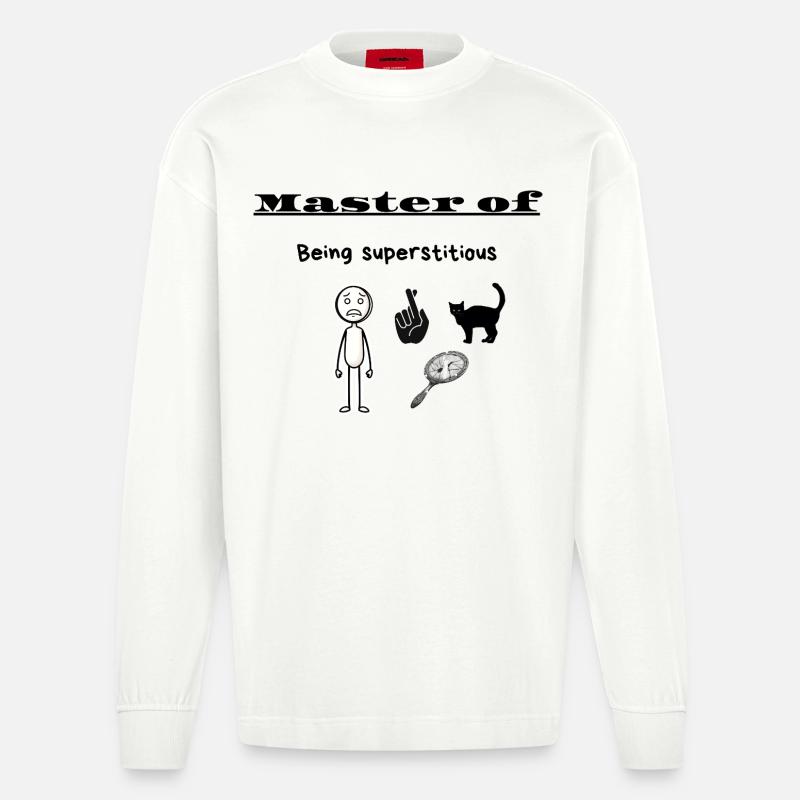 Maître de la superstition - Manches longues bio épais oversize fabriqué en UE - OFF WHITE