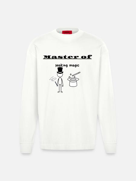 Master of Making magic - Heavyweight Oversized Organic Longsleeve Shirt Made in EU - OFF WHITE