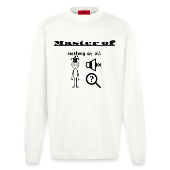 Master of Nothing at all - Heavyweight Oversized Organic Longsleeve Shirt Made in EU - OFF WHITE - Front