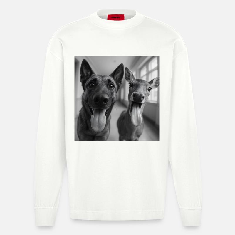 Best Buddies - Heavyweight Oversized Organic Langarmshirt Made in EU - OFF WHITE