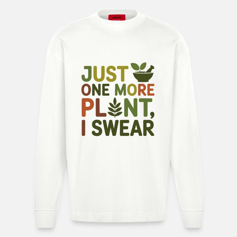 Kräuterkundige Nur noch ein Pflanzenprofi - Heavyweight Oversized Organic Langarmshirt Made in EU - OFF WHITE