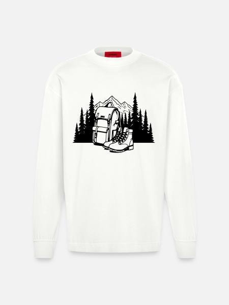 Absolute black, where it all begins - Heavyweight Oversized Organic Longsleeve Shirt Made in EU - OFF WHITE