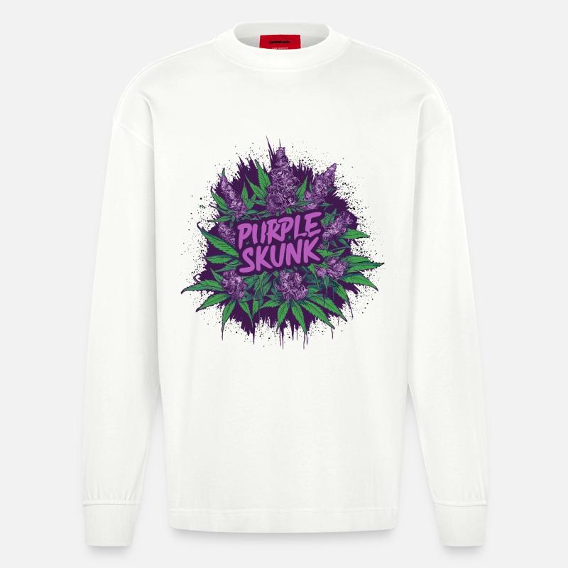 Mouffette Pourpre - Manches longues bio épais oversize fabriqué en UE - OFF WHITE