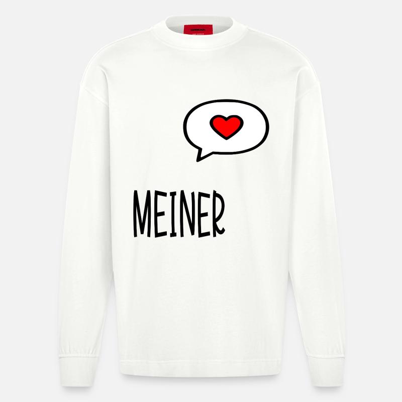 Relation de la Saint-Valentin à moi - Manches longues bio épais oversize fabriqué en UE - OFF WHITE