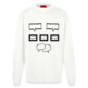LE SILENCE - Heavyweight Oversized Organic Longsleeve Shirt Made in EU - OFF WHITE - Front