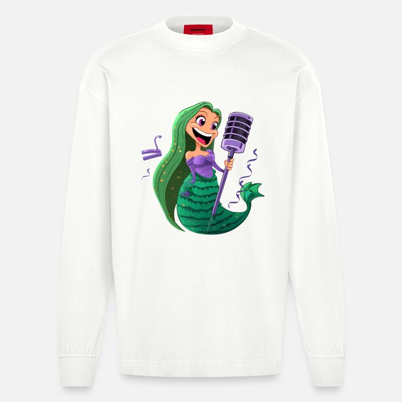 Sea MicroSinger - Manches longues bio épais oversize fabriqué en UE - OFF WHITE