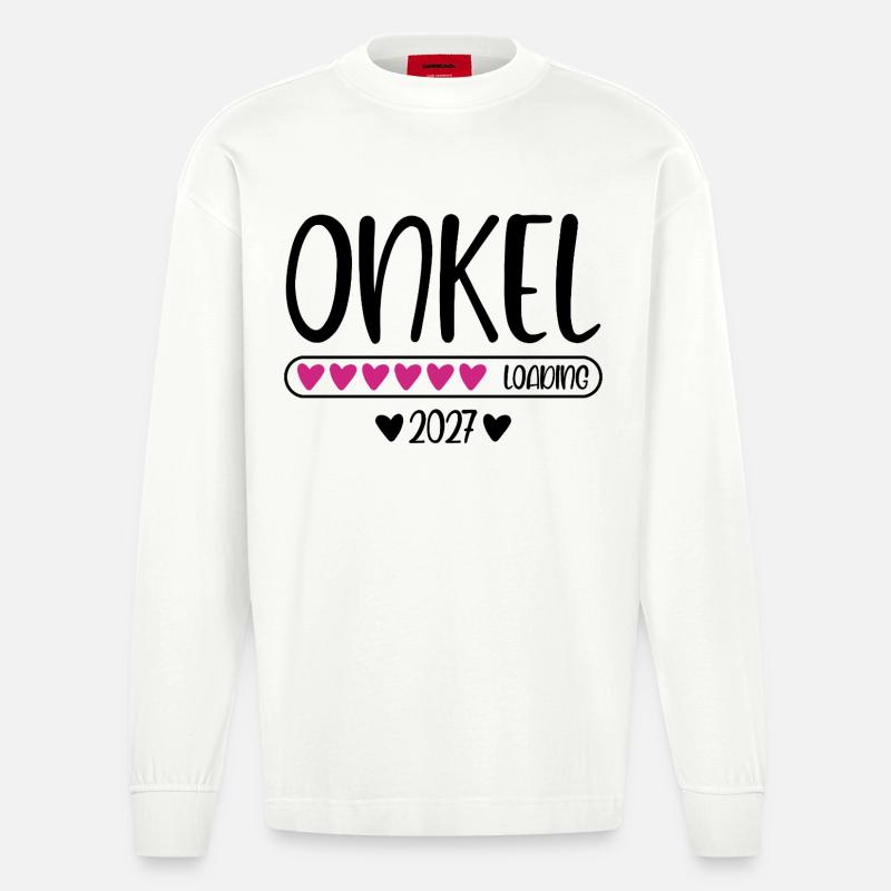 Onkel 2027 loading Herzchen Ladebalken - Heavyweight Oversized Organic Langarmshirt Made in EU - OFF WHITE