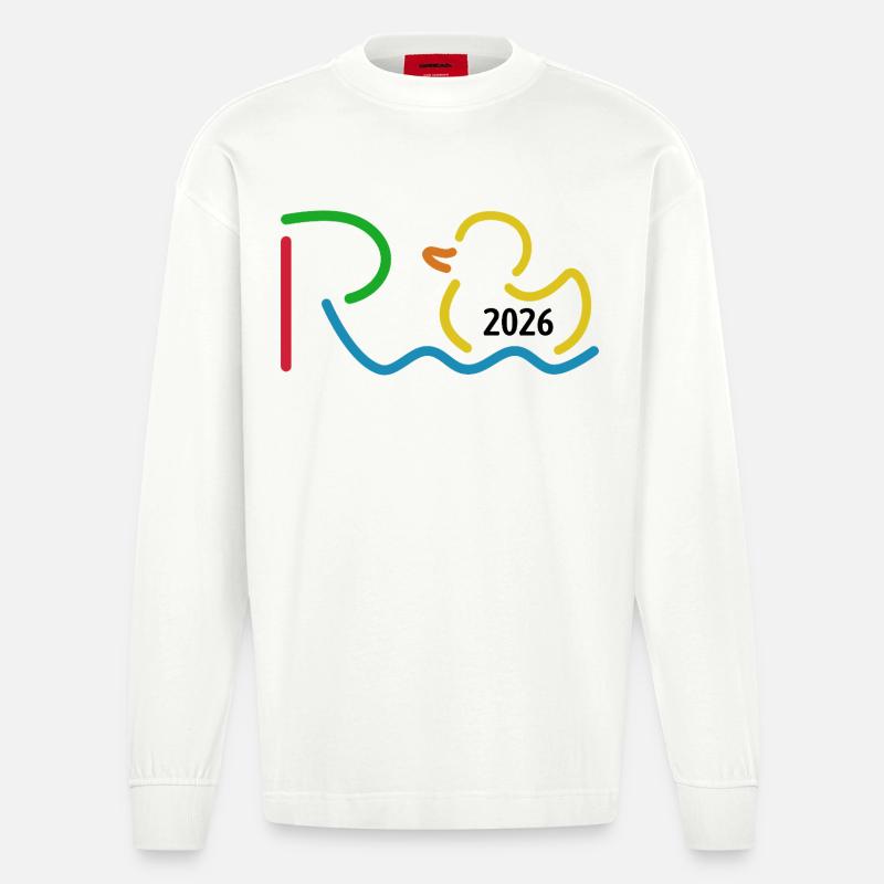Rente 2026 - Ruhestand - Pension - Heavyweight Oversized Organic Langarmshirt Made in EU - OFF WHITE