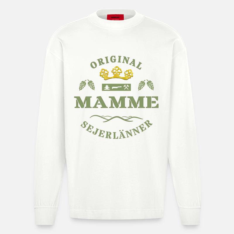 Sejerlänner Mamme Siegerländer Mutter Krönchen - Heavyweight Oversized Organic Langarmshirt Made in EU - OFF WHITE