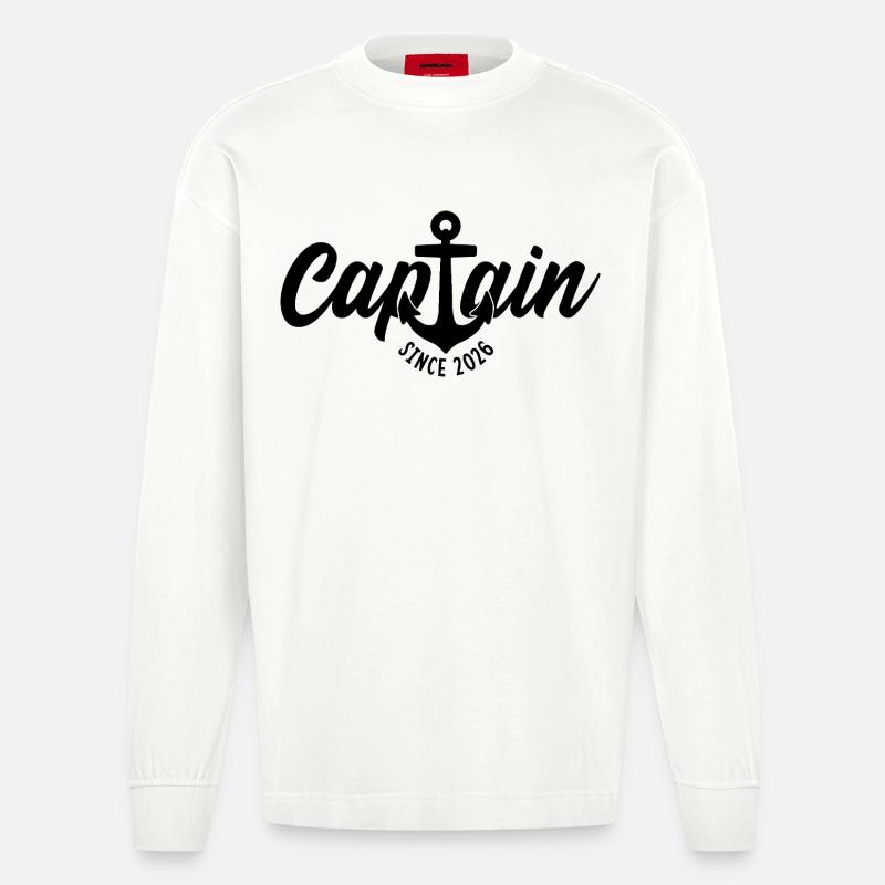 CAPITAINE DEPUIS 2026 - Manches longues bio épais oversize fabriqué en UE - OFF WHITE