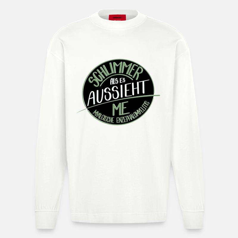 Schlimmer als es aussieht, M.E.  - Heavyweight Oversized Organic Langarmshirt Made in EU - OFF WHITE