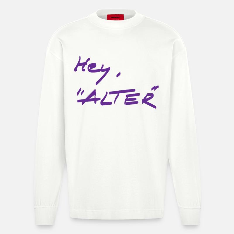 Salutations - différent - Manches longues bio épais oversize fabriqué en UE - OFF WHITE