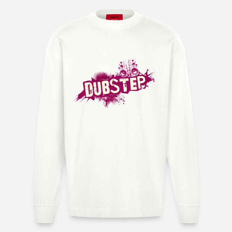 Dubstep-Graffiti-Grunge - Heavyweight Oversized Organic Langarmshirt Made in EU - OFF WHITE