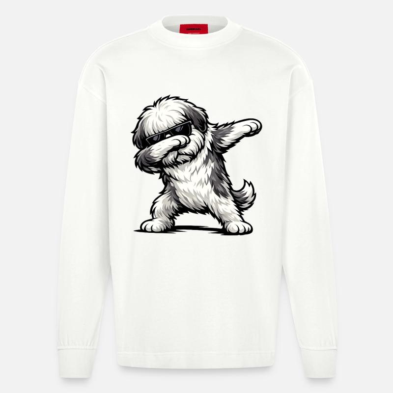 Taponage de la queue bobtail - Manches longues bio épais oversize fabriqué en UE - OFF WHITE