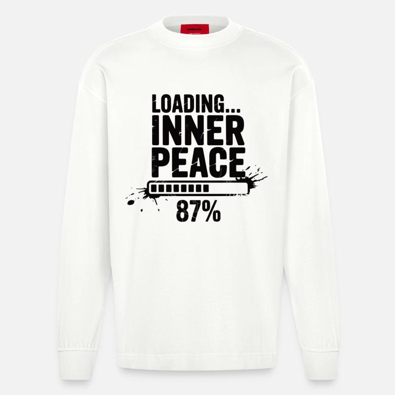 Loading Inner Peace - Sarkasmus Stress Shirt - Heavyweight Oversized Organic Langarmshirt Made in EU - OFF WHITE