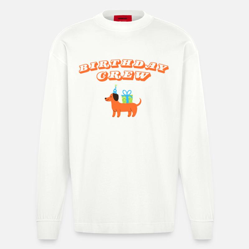 Happy Birthday - Heavyweight Oversized Organic Longsleeve Shirt Made in EU - OFF WHITE