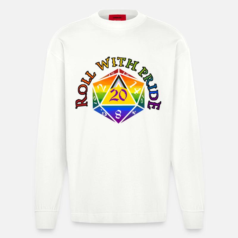 Roll with PRIDE ! - Manches longues bio épais oversize fabriqué en UE - OFF WHITE