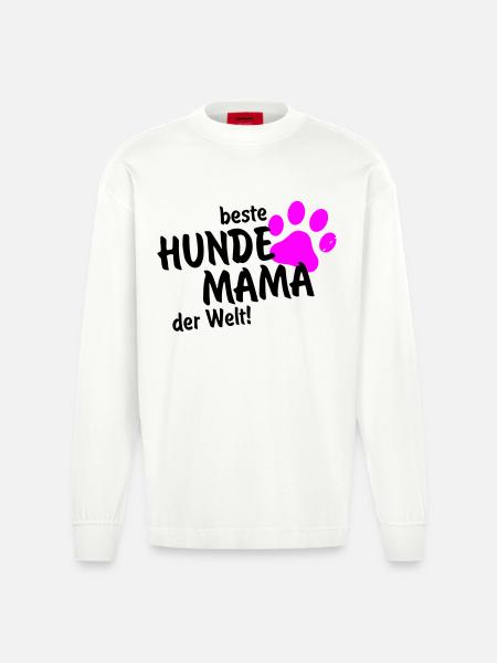 beste Hundemama der Welt - Heavyweight Oversized Organic Langarmshirt Made in EU - OFF WHITE