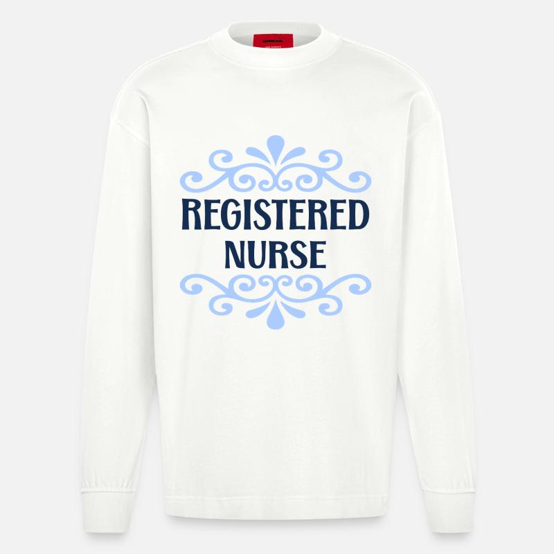 examinierte Krankenschwester - Heavyweight Oversized Organic Langarmshirt Made in EU - OFF WHITE
