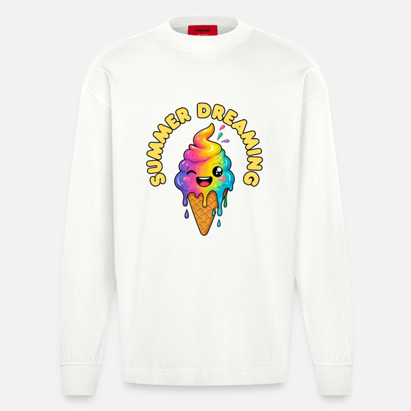 Summer Dreaming - Heavyweight Oversized Organic Langarmshirt Made in EU - OFF WHITE