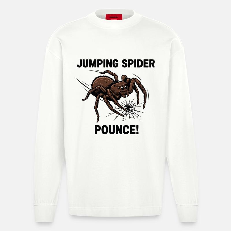 Araignée Sauteuse Pounce Jumping Spider - Manches longues bio épais oversize fabriqué en UE - OFF WHITE