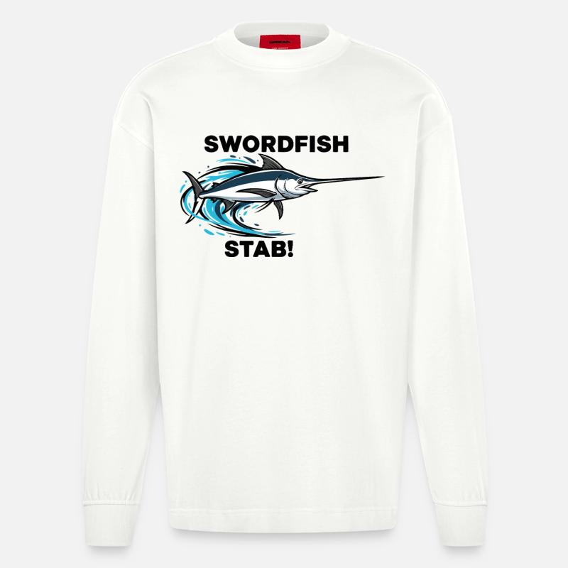 Espadon Stab Épée Mer Swordfish - Manches longues bio épais oversize fabriqué en UE - OFF WHITE