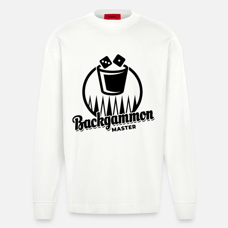 Backgammon Master | Board Game | Gift - Heavyweight Oversized Organic Longsleeve Shirt Made in EU - OFF WHITE
