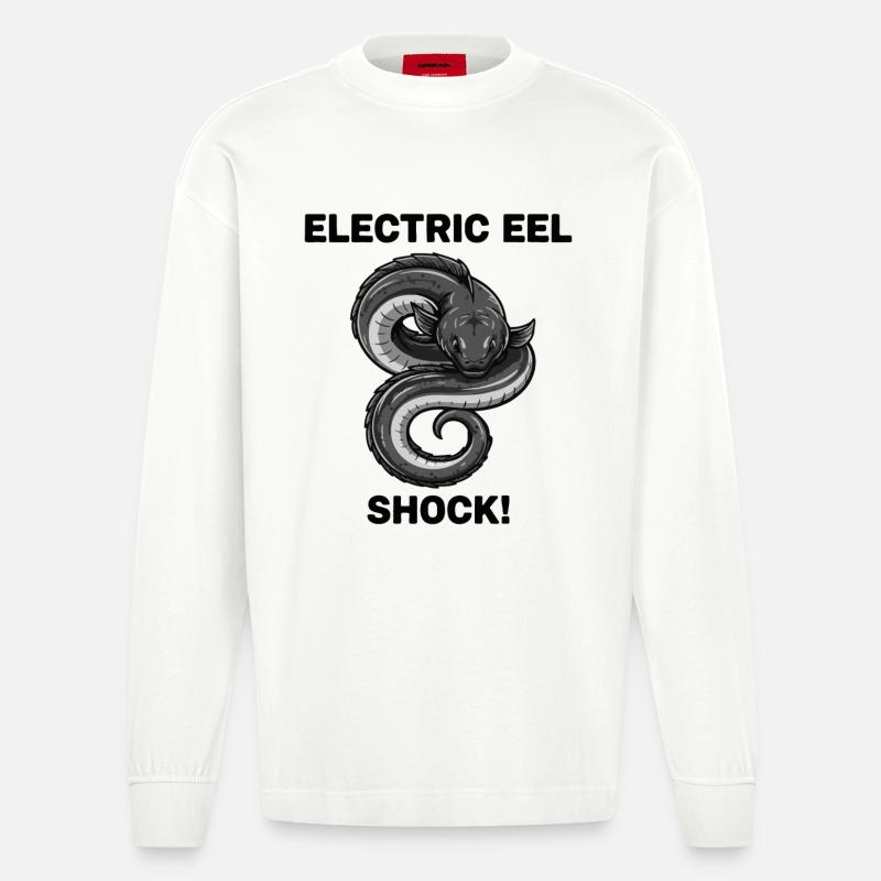 Elektrischer Aal-Schock-Aal - Heavyweight Oversized Organic Langarmshirt Made in EU - OFF WHITE