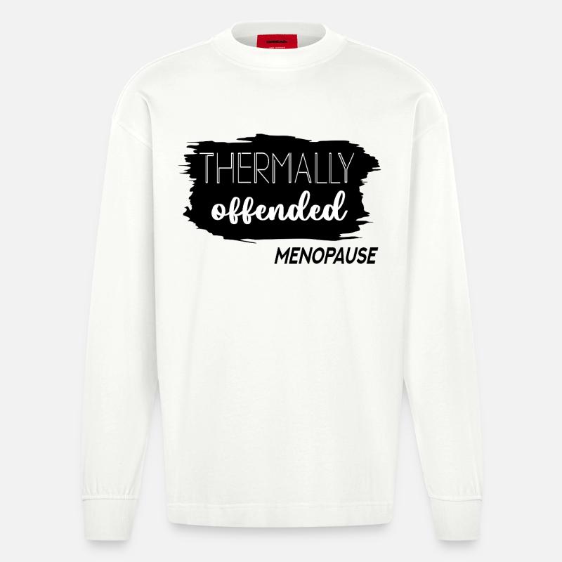 Bouffées de chaleur Ménopause - Manches longues bio épais oversize fabriqué en UE - OFF WHITE