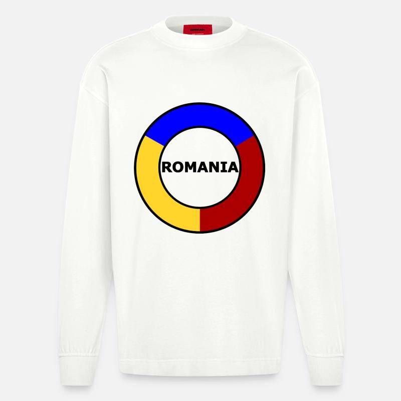 Farbkreisring Primärfarben - Heavyweight Oversized Organic Langarmshirt Made in EU - OFF WHITE