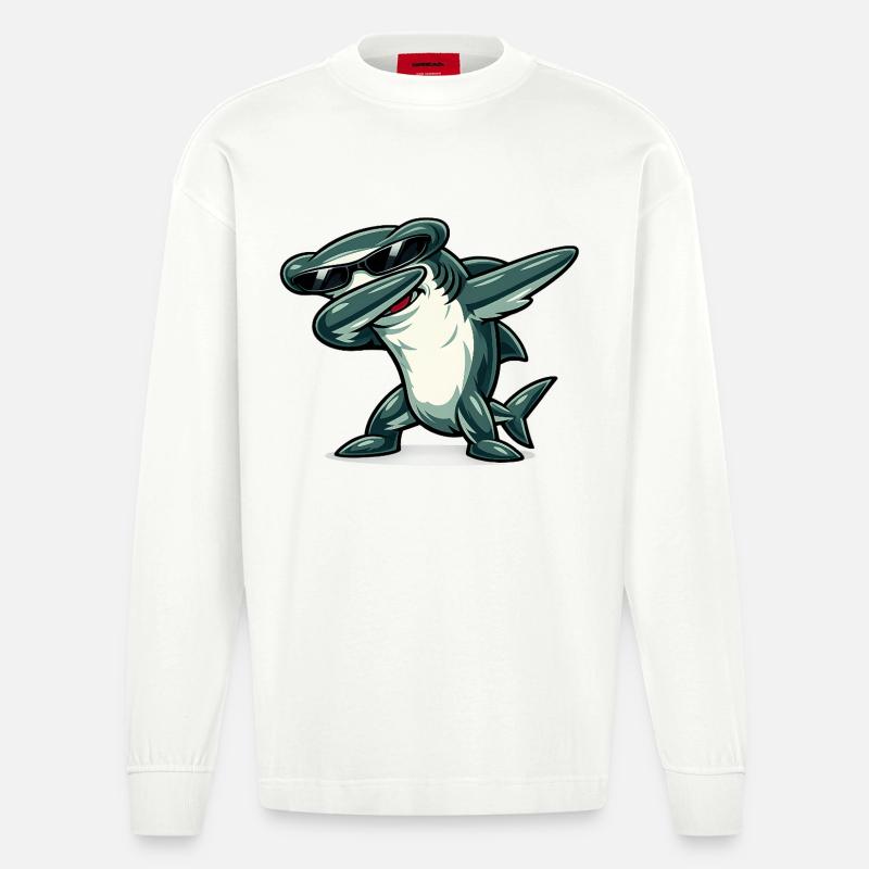 Requin-marteau à dabber - Manches longues bio épais oversize fabriqué en UE - OFF WHITE