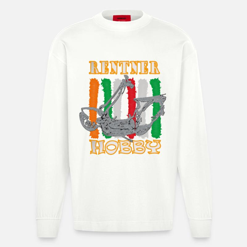 Rentner Hobby Roller - Heavyweight Oversized Organic Langarmshirt Made in EU - OFF WHITE