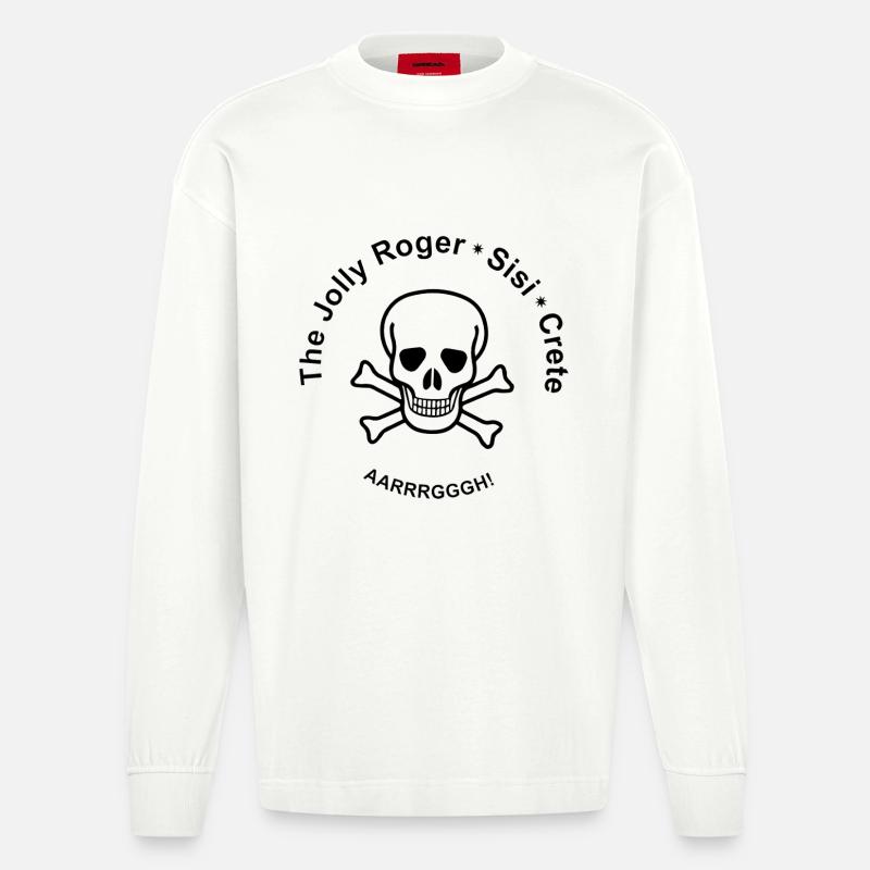 Die Jolly Roger, Sissi, Kreta - Heavyweight Oversized Organic Langarmshirt Made in EU - OFF WHITE