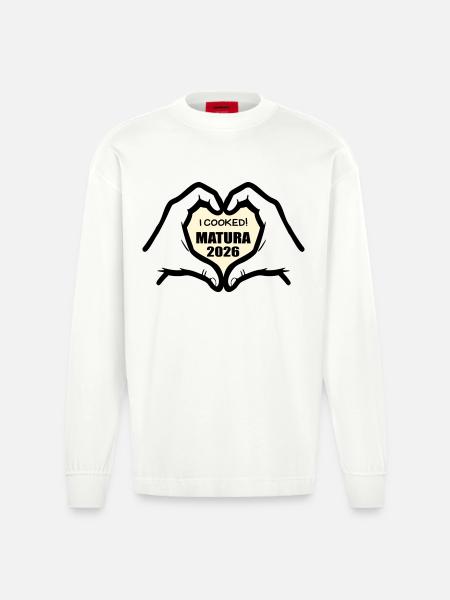 Abschluss Matura 2026 Kochen - Heavyweight Oversized Organic Langarmshirt Made in EU - OFF WHITE