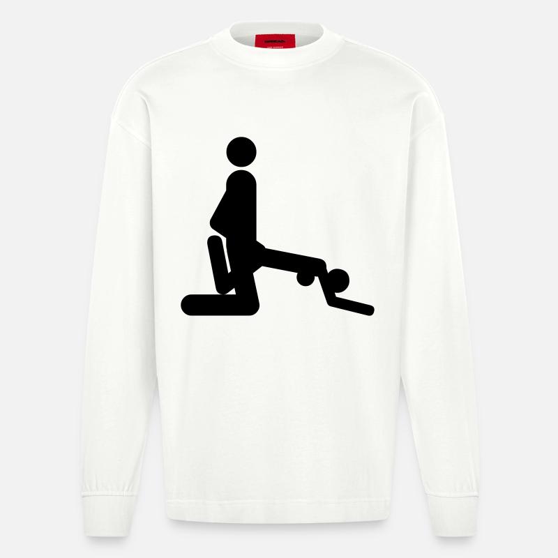 Position de baiser - Manches longues bio épais oversize fabriqué en UE - OFF WHITE