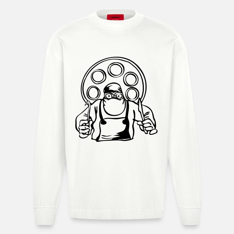 Chirurg - Heavyweight Oversized Organic Langarmshirt Made in EU - OFF WHITE