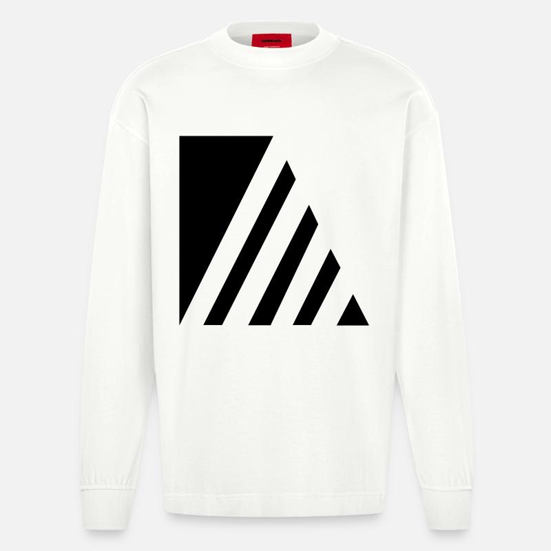 Rayures élégantes - Manches longues bio épais oversize fabriqué en UE - OFF WHITE